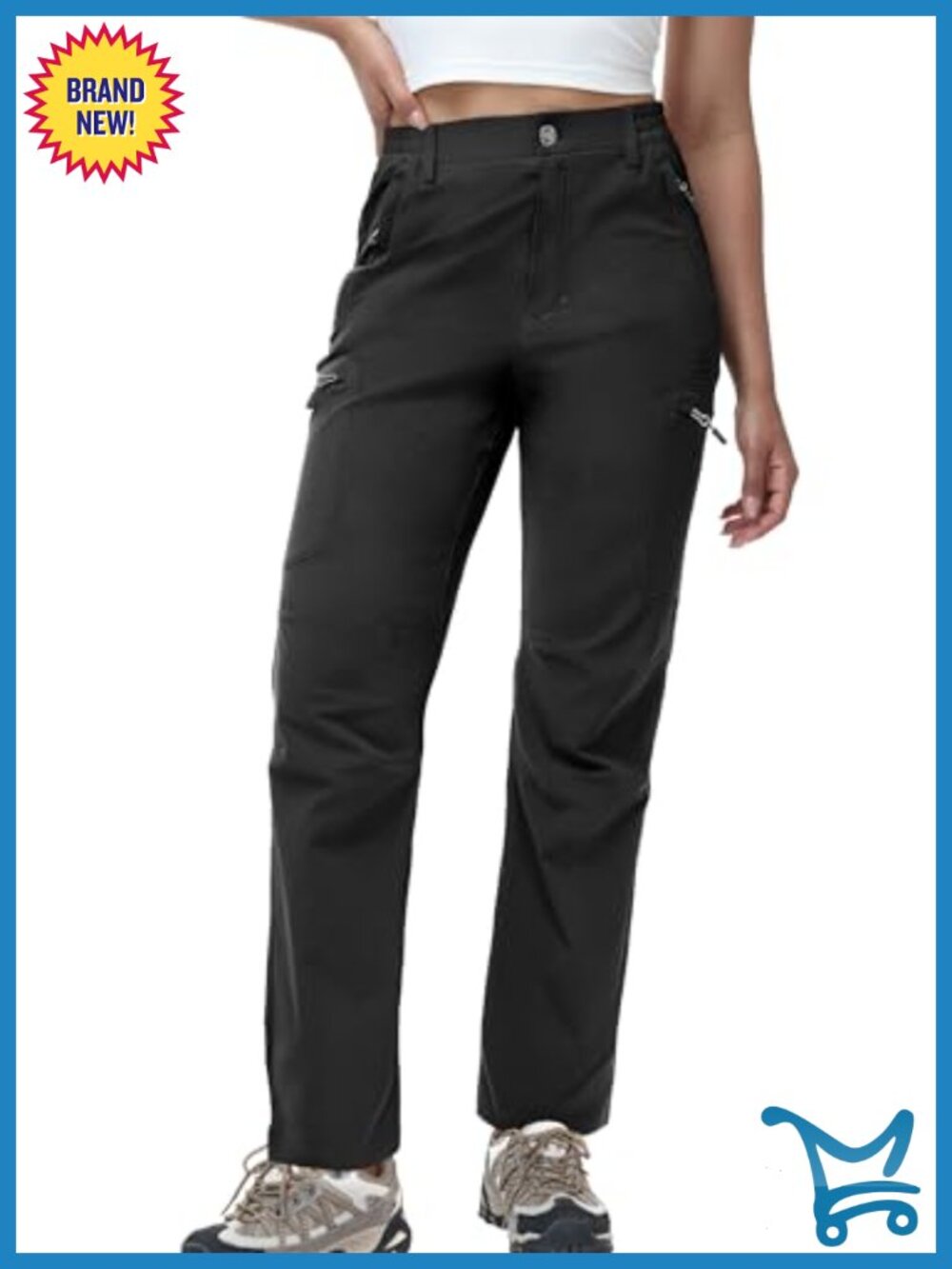 Lightweight Nylon Stretch Hiking Cargo Pants, 5 Zip Pockets